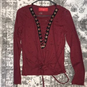 Tie up Long Sleeve Top